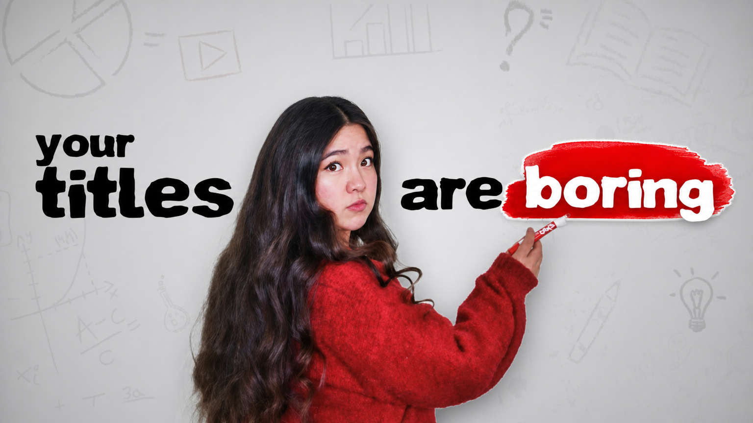 Aprilynne Alter's "your titles are boring" thumbnail — Thumbly's improved version