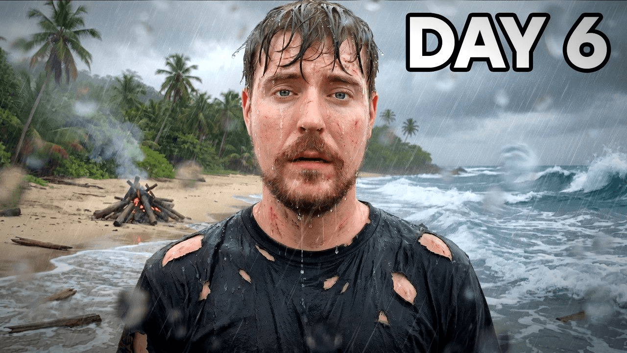 MrBeast's 7 Days Stranded thumbnail — Thumbly's subtle grade