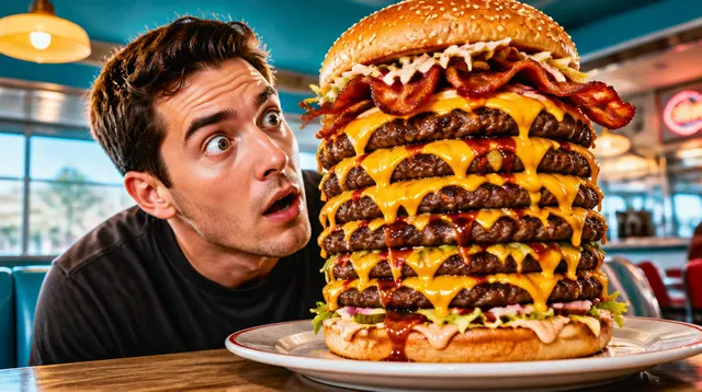 Food thumbnail example — burger challenge